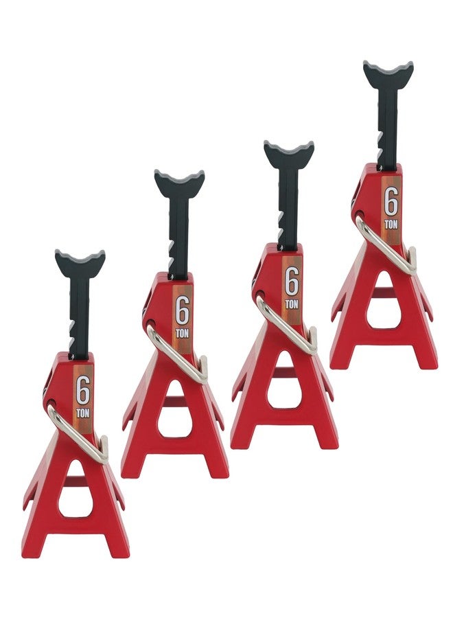 POLANTA 4 Pack 1/10 Remote Control Car Scale Metal Jack Stand Repair for Traxxas TRX4 Axial SCX10 1/10 RC Climbing Car,Note: for 1:10 RC Cars only, not for Real Cars(Red) - Image 1